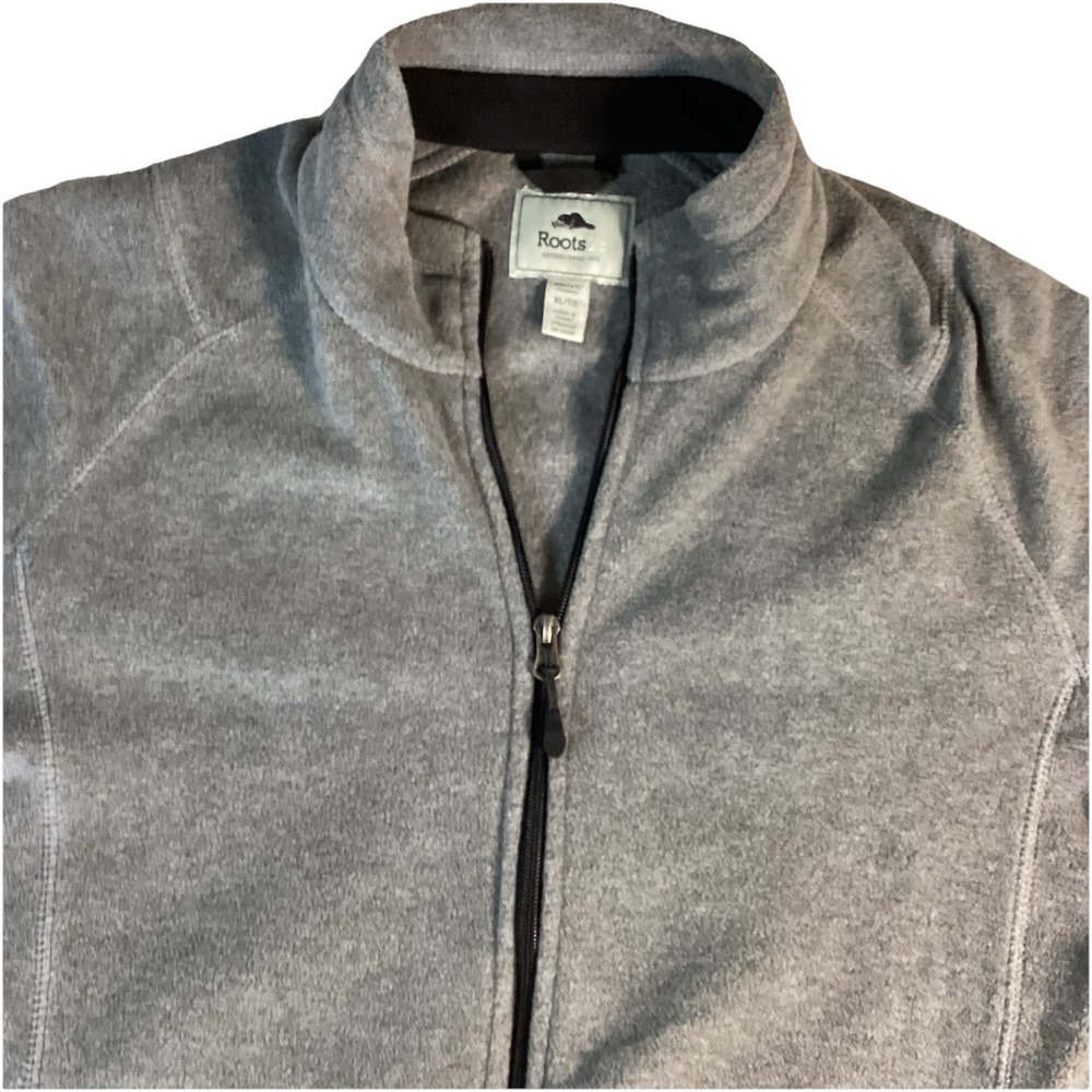 Roots73 Women's Full Zip Athletic Jacket Patch Beaver Logo Grey Size XL/TG